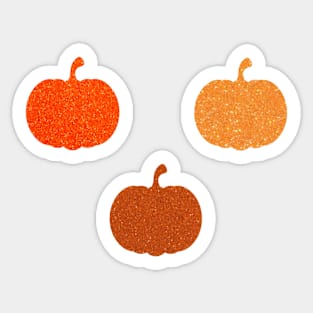 Trio Orange Faux Glitter Halloween Pumpkins Sticker